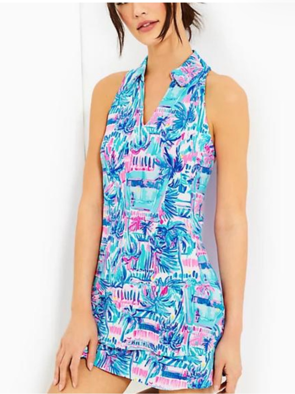 Lilly Pulitzer UPF 50+ Luxletic Dania Dress in Ravello Blue Perfect Match